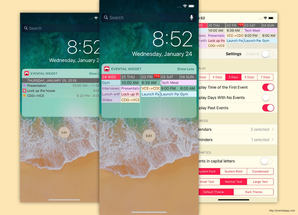 Eventail Screenshots
