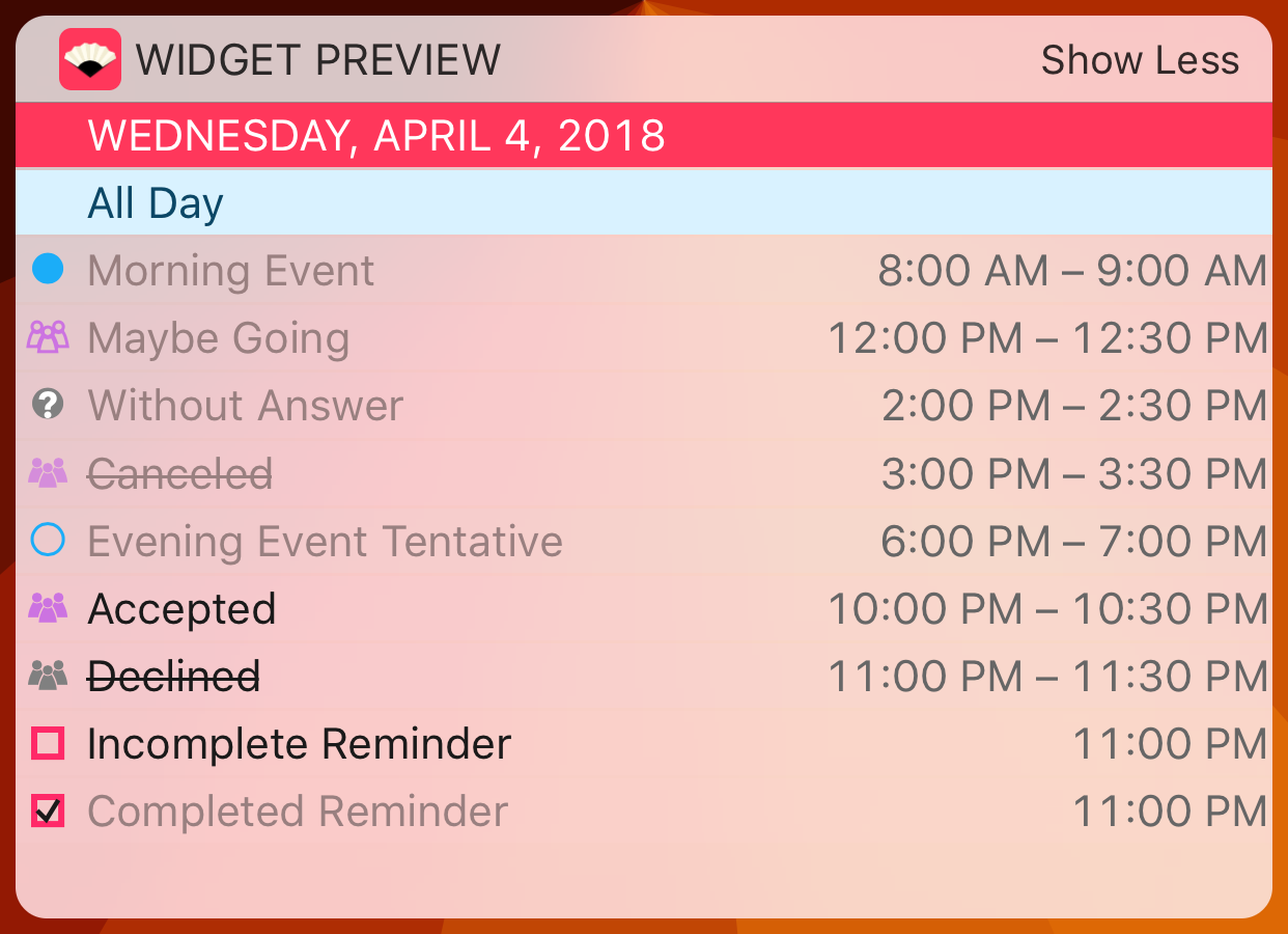 New Day View Icons