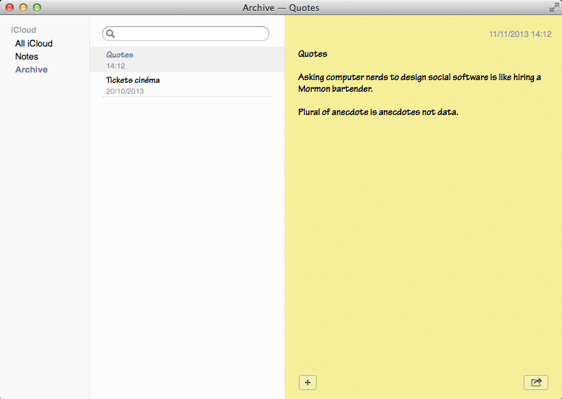 Updated look of Notes.app