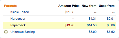 Insane ebook prices Screenshot from Amazon book pricing