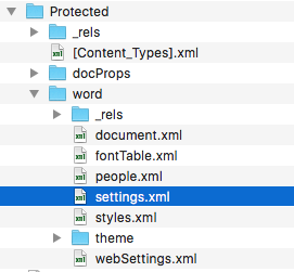 Docx folder contents